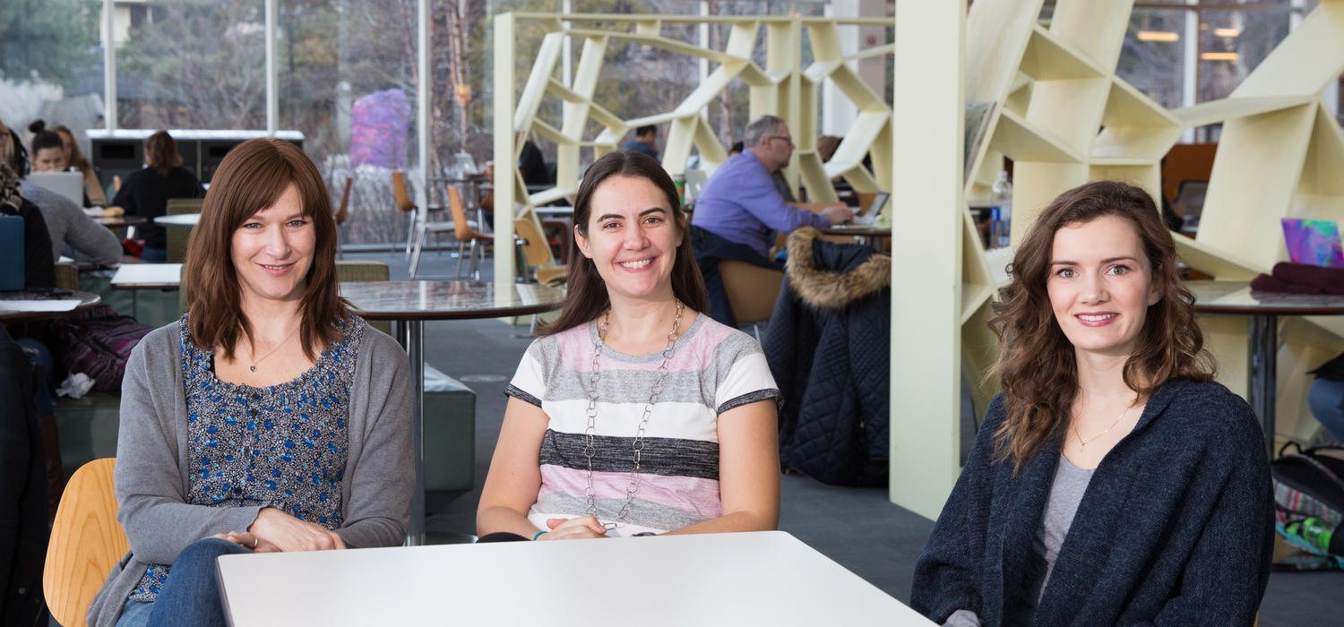 Alana Dietrich, Emma Climie and Laura Gordon combat mental health concerns for students with ADHD in new group-based program. Photo by Riley Brandt, University of Calgary 