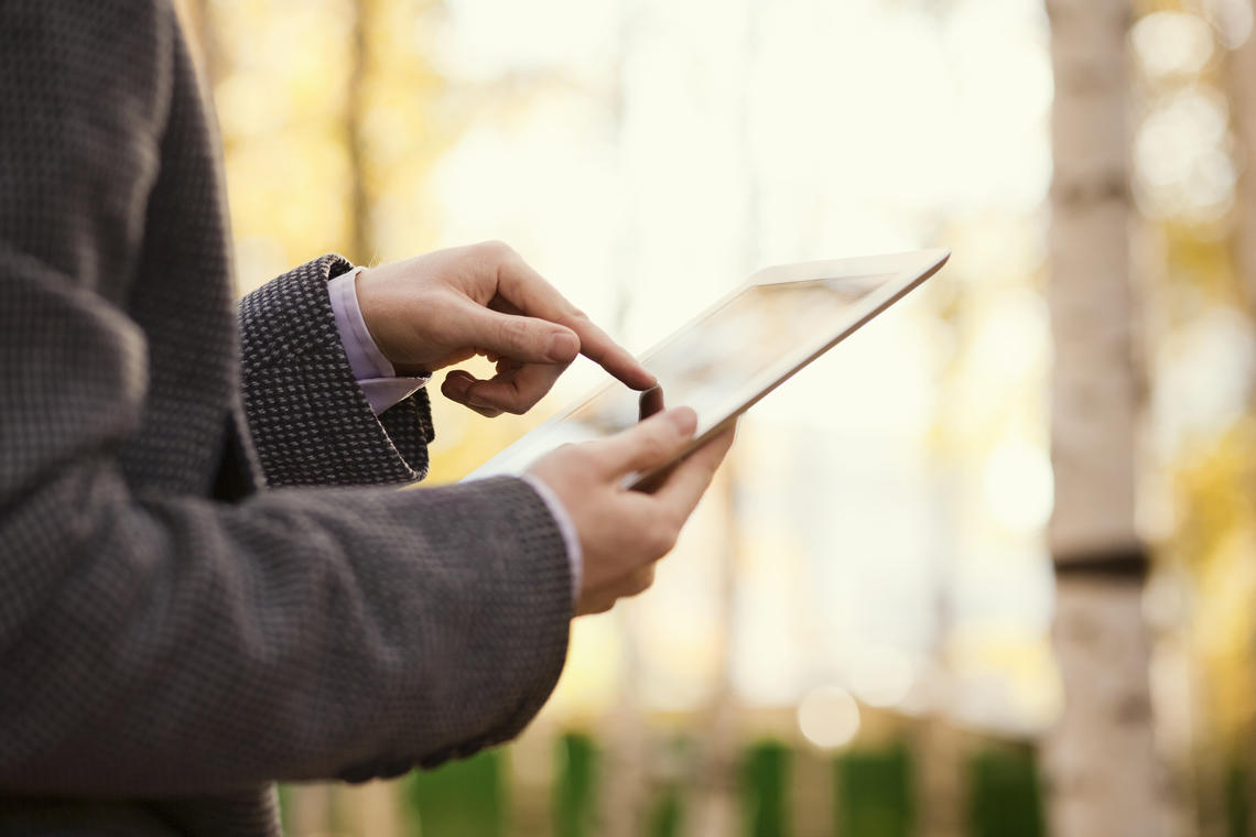 a person using a tablet