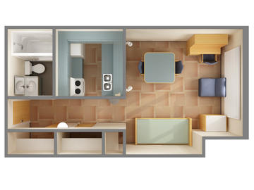 Glacier Hall studio floor plan