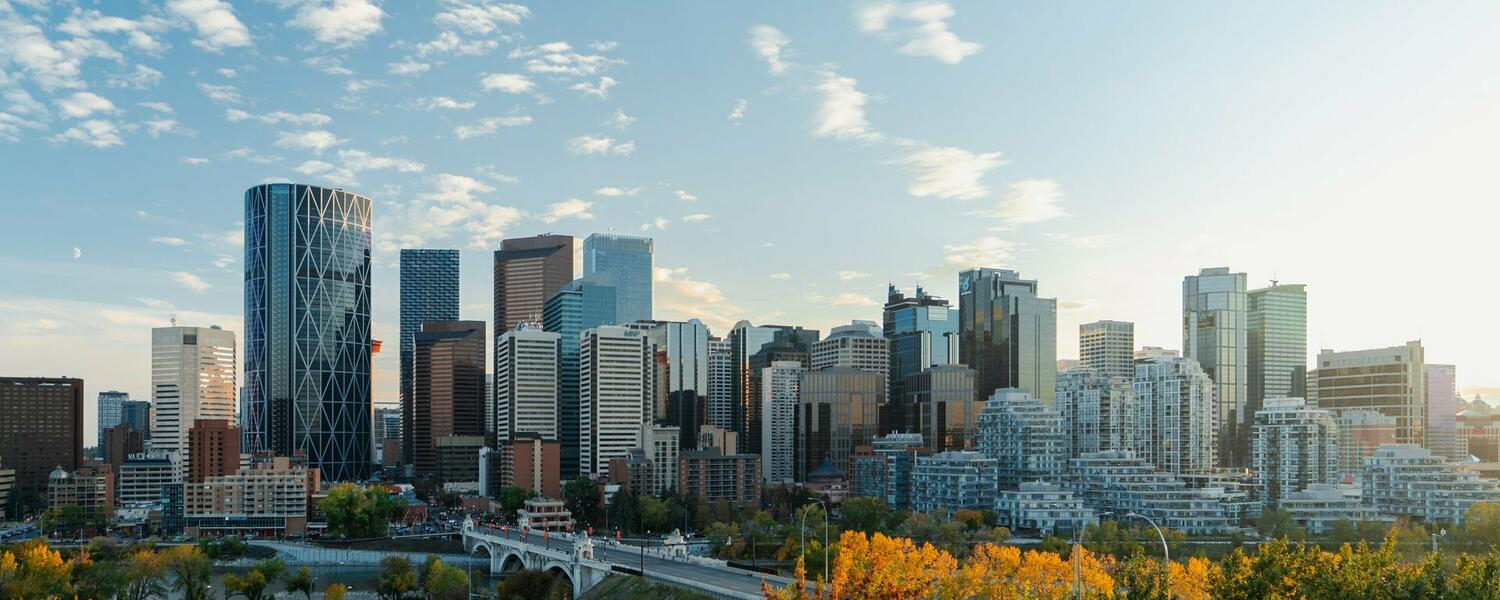 Calgary downtown skyline, from the Crescent Heights lookout point.