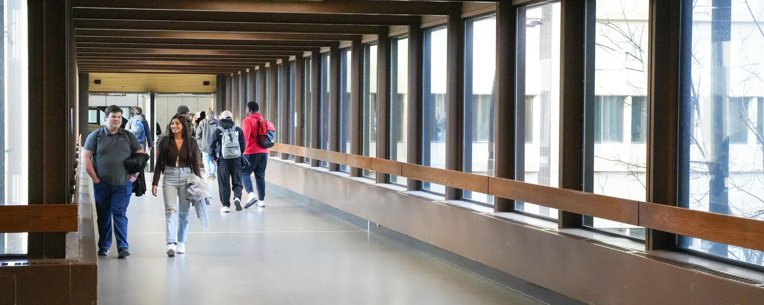 Students walking on campus