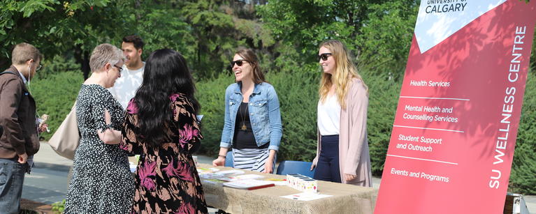 The health promotion team outside at an event