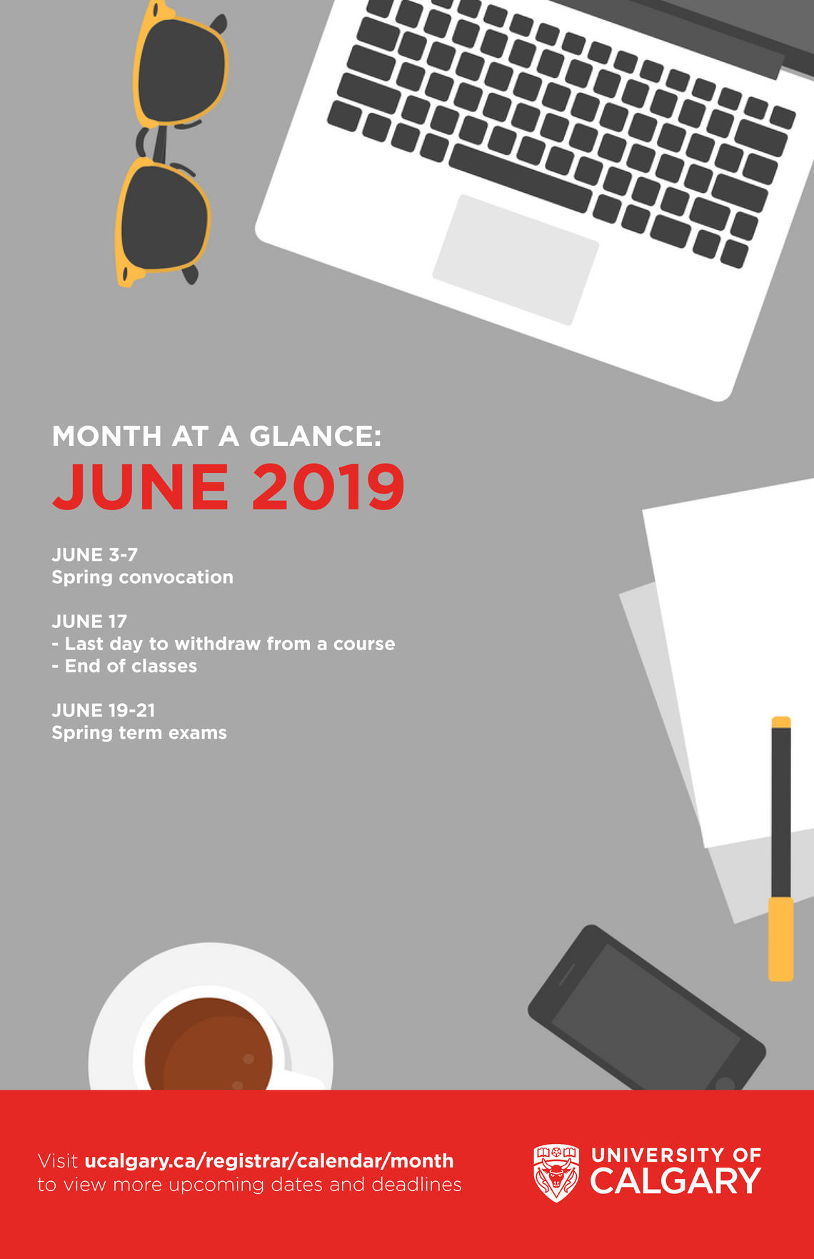 June at a glance dates for UCalgary undergraduate students