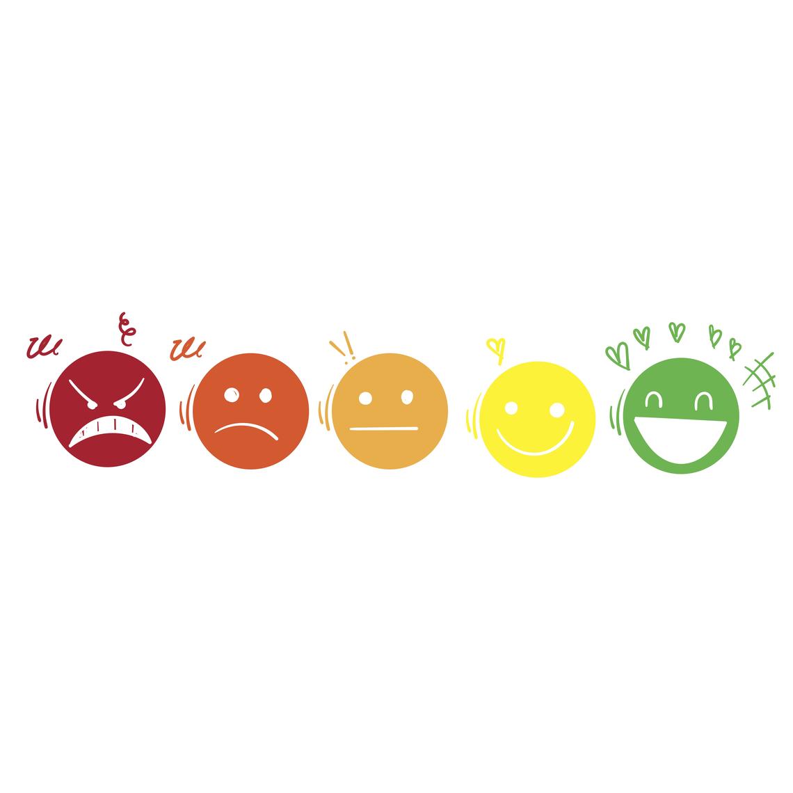 A series of reaction emojis