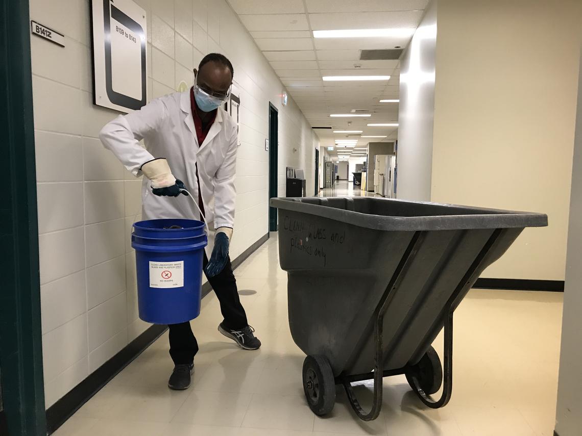 Blue Bucket Lab Waste UCalgary