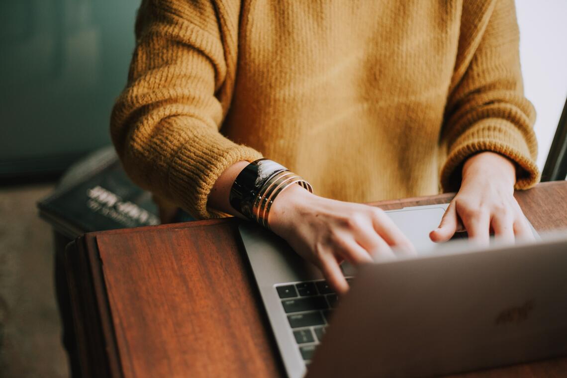 Student using a computer