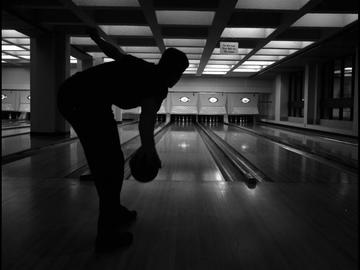 Bowling at the MacEwan Hall bowling lanes, located in the northwest corner of the lower level, 1970.