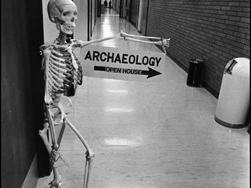 archeology open house sign