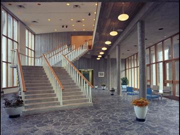 University Theatre lobby, 1970s.