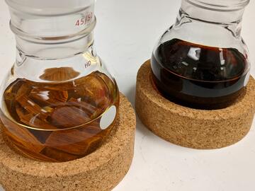 Flasks with wood