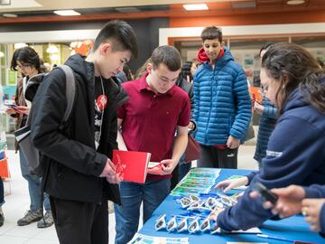 Newly admitted students visiting the Students Union as part of the passport challenge at You at UCalgary.