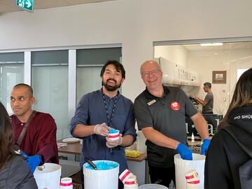 Chaplains scooping ice cream