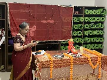 Hindu Chaplain celebrating Ganesh festival on campus