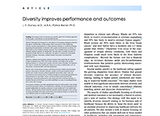 L.E. Gomez and Patrick Bernet. “Diversity improves performance and outcomes,” Journal of National Medical Association, III,4 (August 2019): 383-392.