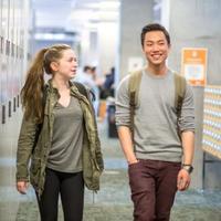 students walking