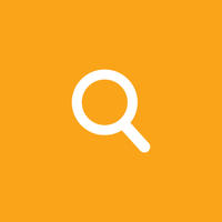 White magnifying glass illustration on light orange background