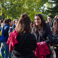 Students on the UCalgary campus