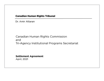 2021 Canadian Human Rights Settlement Agreement