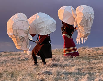 Bison lanterns at a previous presentation of the Iniskim experience by Peter Balkwill