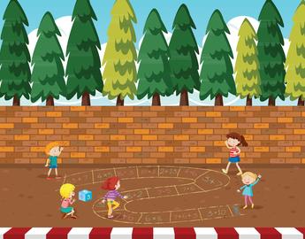 Children Playing at Playground illustration