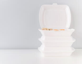 Styrofoam food packaging
