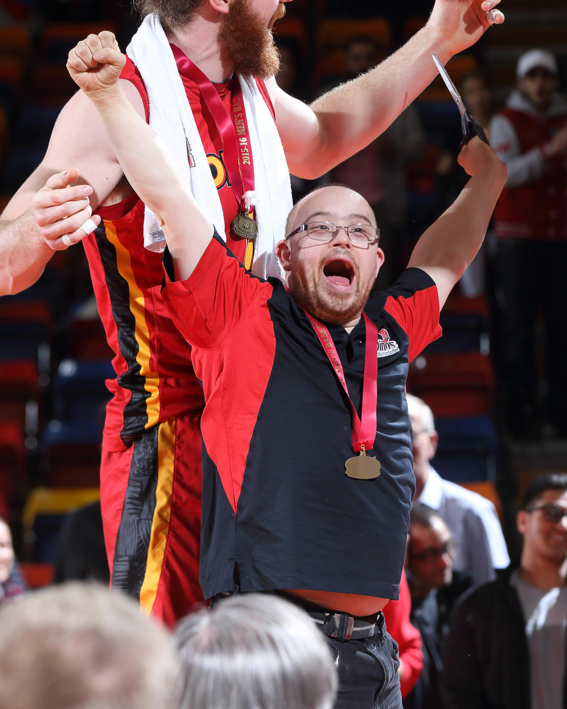 Bill Hurley celebrates at the 2016 Canada West championship game.