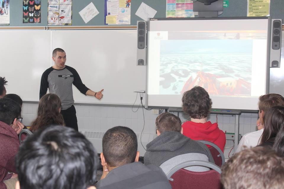 Sustainability Award winner Patrick Duke takes his climate change expertise into the classroom, here at Simon Fraser Junior High School in northwest Calgary.