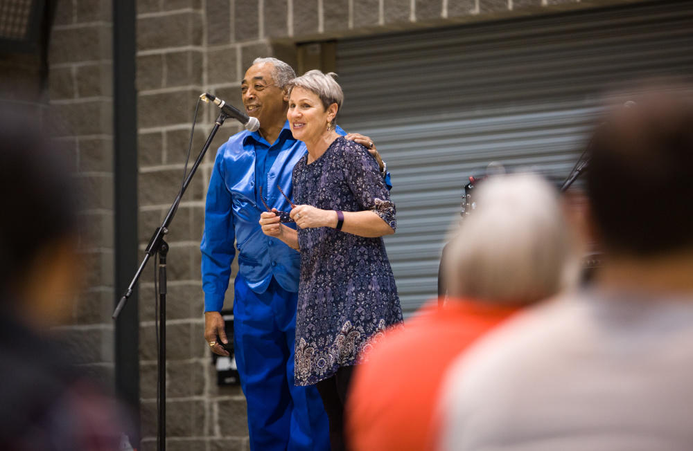 Musician Gary Martin and Valerie Pruegger at Diversity Days, 2018.