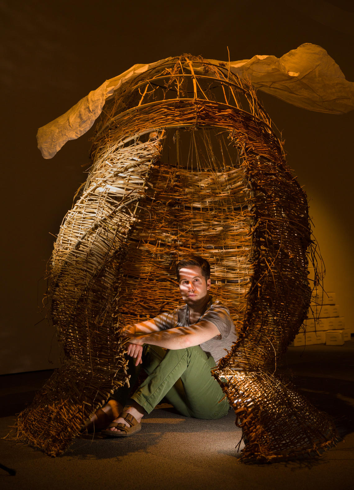 Dylan McLernon, a master’s student in fine arts at the University of Calgary, weaves art with science to help combat widespread bee mortality caused by human development. Using sustainable and upcycled materials like wood and clay, McLernon is creating a series of public sculptures that will serve as bee habitats.