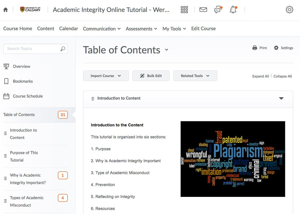 The Academic Integrity Online Tutorial helps students to identify and avoid instances of academic misconduct
