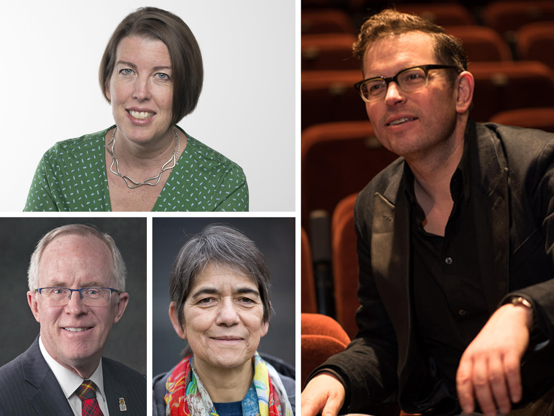 Clockwise, from top left: Stephanie Nolen, Dave Pierce, Aruna Srivastava, and Gord Currie. 