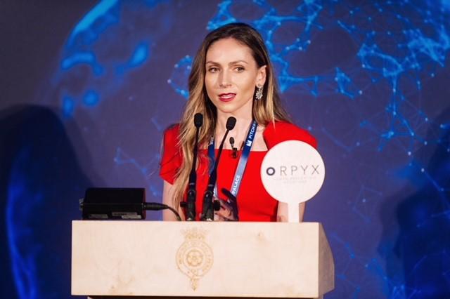 University of Calgary alumna Breanne Everett celebrated a second-place finish for her company, Orpyx, at the Pitch@Palace event earlier this month. 