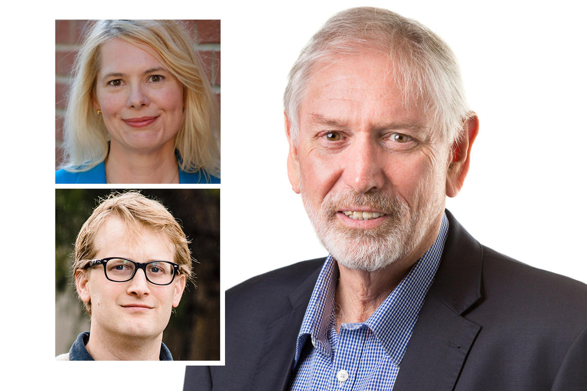 Clockwise from bottom left: International experts Eyal Oren, Gina Neff and Alan Lopez will present at the 2018 Gairdner Symposium at the University of Calgary Nov. 30. 