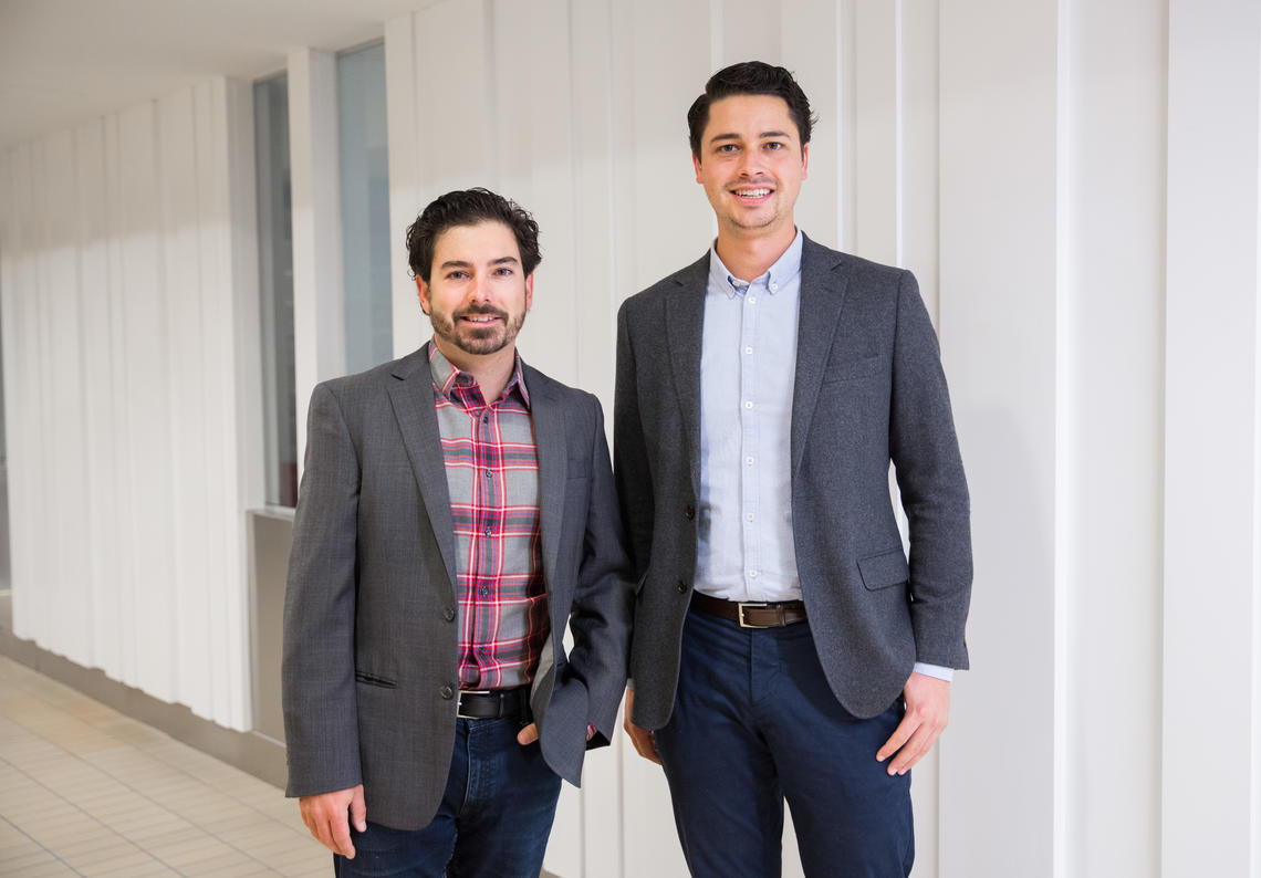 Haskayne grads Aidan Klingbeil and Cody Steele are giving back to their alma mater through the BMO Professional Mentorship Program at the Haskayne School of Business.