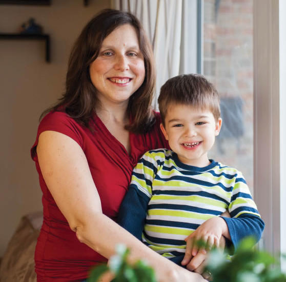 Laurie Proulx and her son, Charlie.  Laurie is an RA patient and research study adviser.