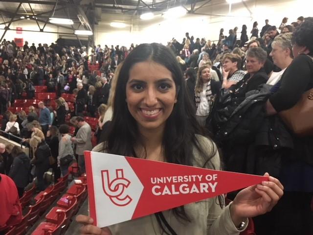 Manpreet Deol, Schulich Leader National Scholarship recipient and third-year mechanical and biomedical engineering student, attends An Evening with Michelle Obama. University of Calgary photo