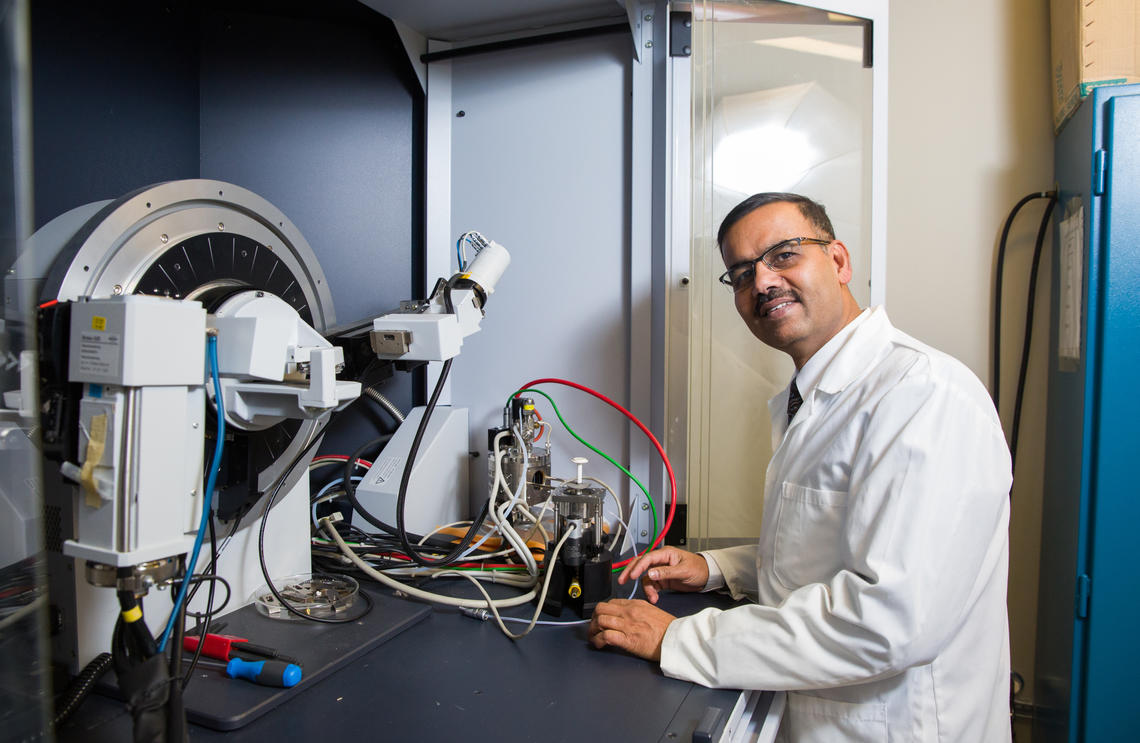 Venkataraman Thangadurai, professor in the Chemistry Department at the University of Calgary, worked with scientists at the University of Maryland, College Park to build the advanced battery. Photos by Riley Brandt, University of Calgary 