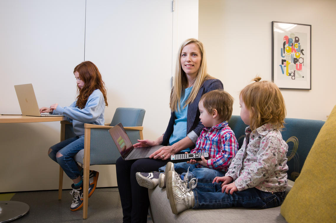 University of Calgary researcher Sheri Madigan and co-authors of the study recommend that families create a family media plan to help limit screen time and encourage interaction with others. Photos by Riley Brandt, University of Calgary 