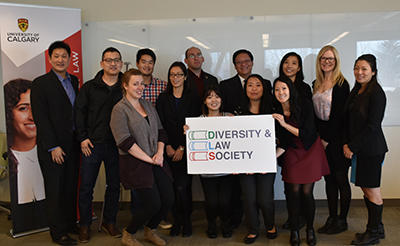 Some Diversity and Law Society executive members pose with Judge Gordon Wong (back row, fourth from right). The DLS executive includes Chris Yan, third-year law student and president; Caroline Law, third-year law student and vice-president; third-year law students Mike Gaber, John Lee, Vivian Tran, Hanson Wong, Larissa Bergh and Lauren Zaoral; second-year law students Geeth Makepeace, Julie Kim and Jessica Zhang; and first-year law students Marcia Cho, Kim Diep, Holly Wong and Yulin Shin. 