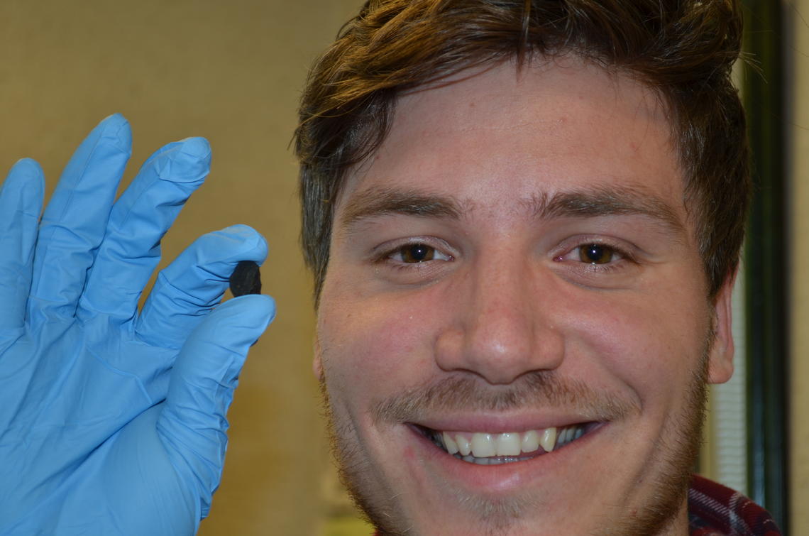 Fabio Ciceri, a visiting Master of Science student from the University of Milan, made the first meteorite discovery. 