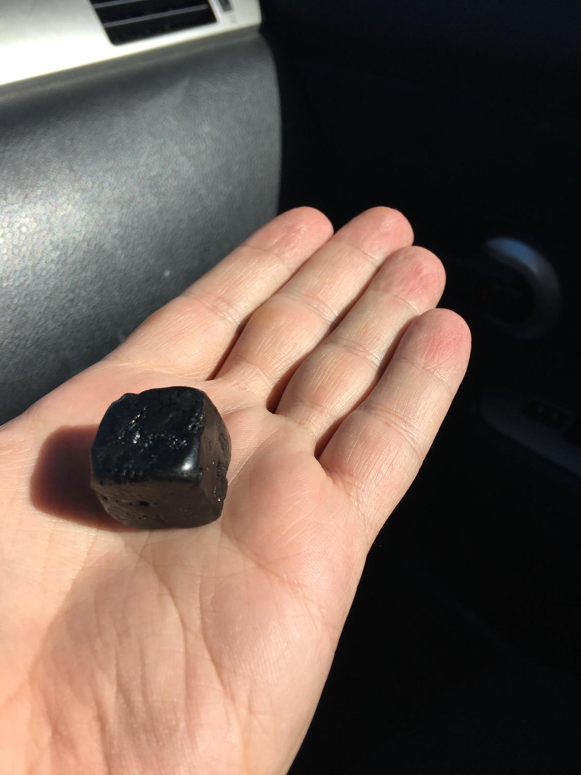 Bitumen balls can range from golf ball- to pill-size. 