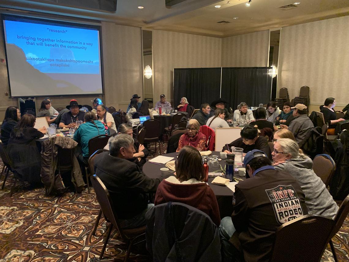With the funding, Fellner and her team recently hosted a Niitsitapi community gathering in Lethbridge, with community leaders, knowledge holders and elders from all four bands of the Siksikaitsitapi.