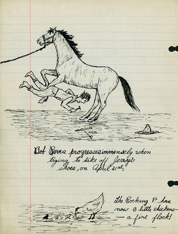 April 1925: A page from the Rocking P Gazette, the newspaper started by sisters Maxine and Dorothy Macleay to tell the story of the family ranch. Property of the Blades and Chattaway families and their descendants