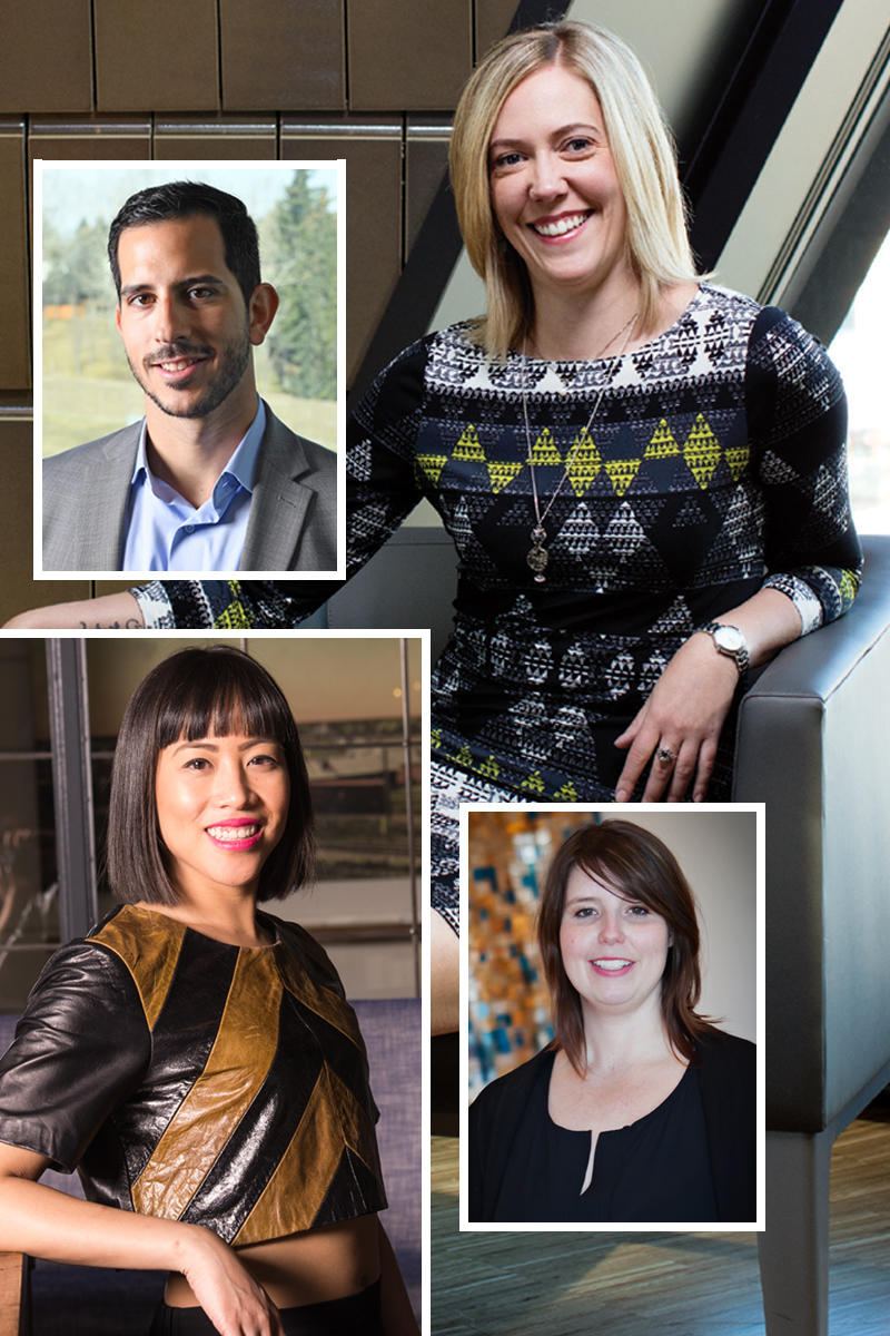 Clockwise from upper left: Gabriel Fabreau, Melanee Thomas, Megan Kerluke and Jessie LI. 