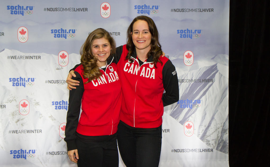 Team Canada members Marsha Hudey, left, and Kaylin Irvine. Marsha has taken University of Calgary courses and will graduate in June. Kaylin has taken courses in Open studies but isn't in school this semester. 