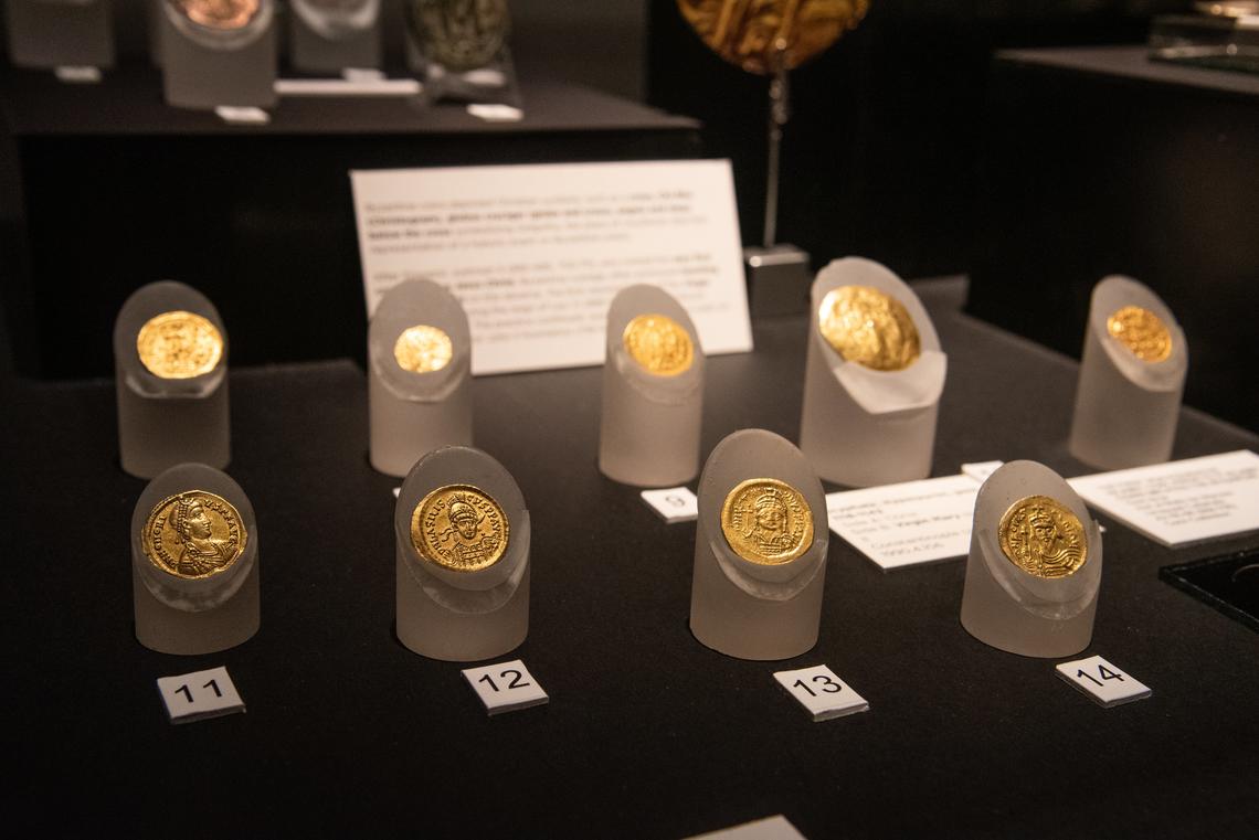 Byzantine coins curated by Scott Coleman in the exhibition Money and Calgary: The City’s History of Numismatics at Nickle Galleries.