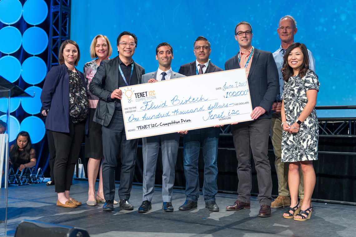 The Fluid Biotech Inc. team receives first place and a big cheque at the 2019 TENET i2c competition finals at INVENTURE$ 2019 on June 7, 2019. Hunter Hub for Entrepreneurial Thinking photo