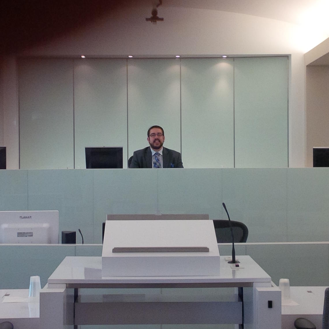 Alastair at work at the Alberta Court of Appeal in Calgary.