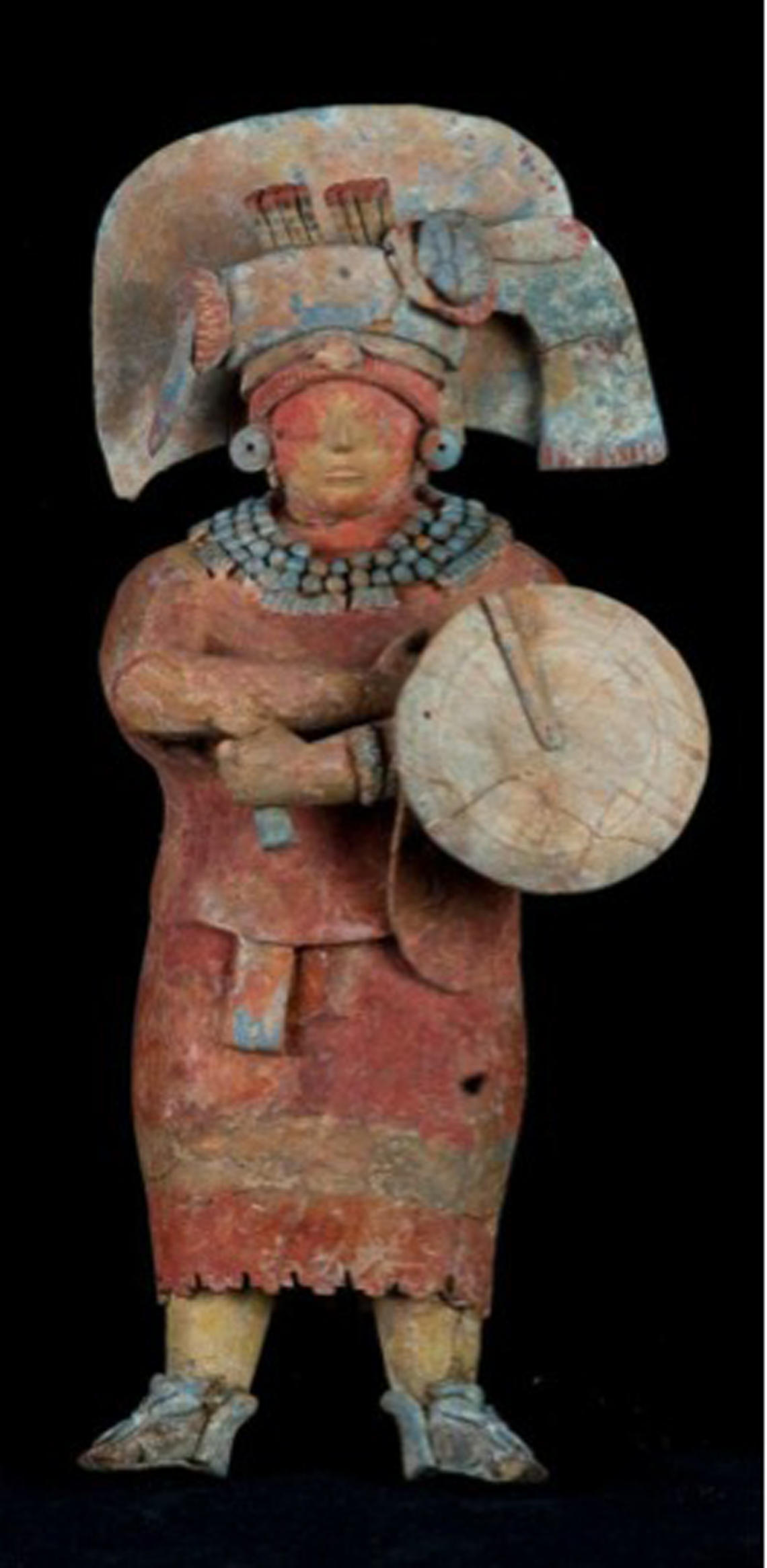 A restored figurine, discovered in 2006 in the ancient remains of a Maya city in Guatamela.