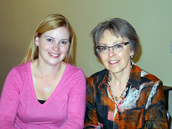 Heather Sharpe with Dr. Karen Benzies, a professor in the Faculty of Nursing and her supervisor.